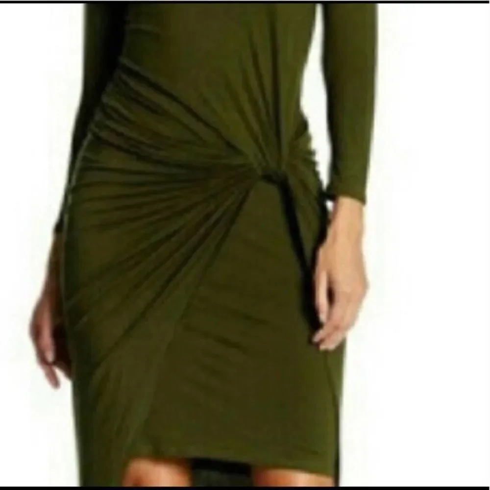2/$30 Nordstrom The Vanity Room 3/4 Sleeve Olive Army Green Jersey Knot Dress, L
